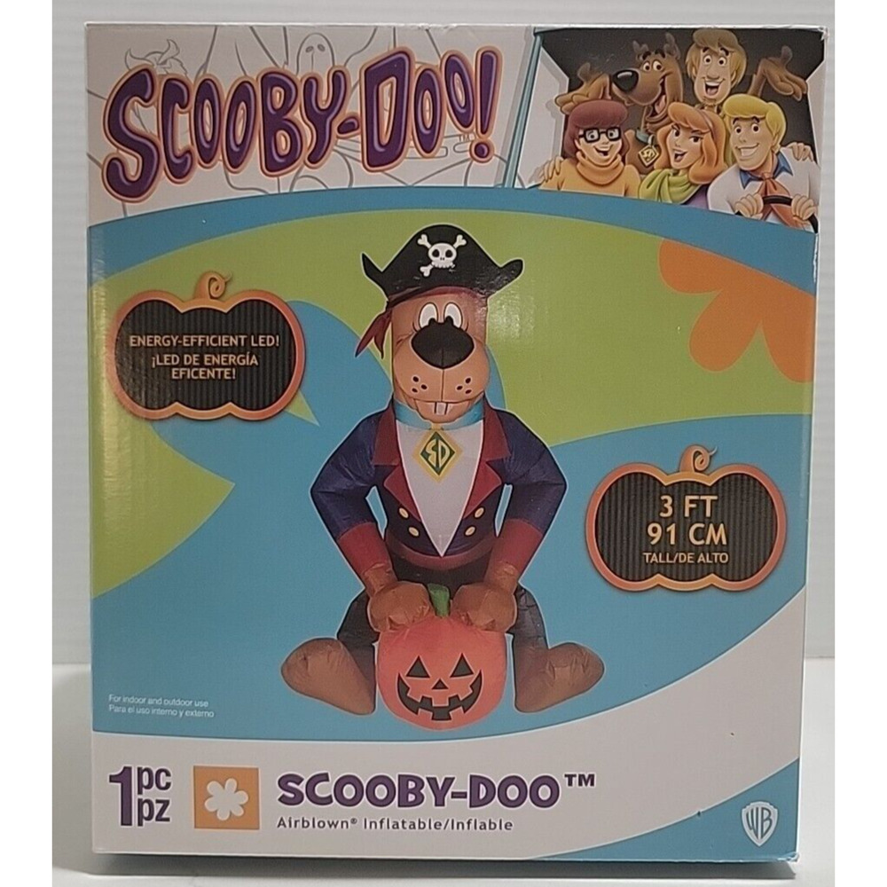 Scooby Doo Halloween Pirate Pumpkin‎ 3 Ft Air-Blown Inflatable Gemmy